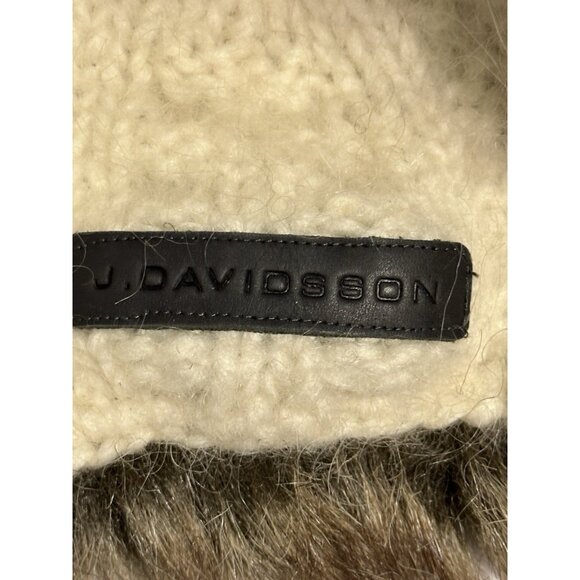 J Davidsson Icelandic Wool Cable Knit Fur Trapper Hat Earflap Beanie Unisex OS main image 5